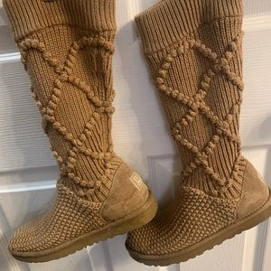 Ugg knit boots camel color size 7